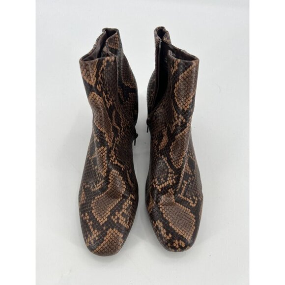 AK Anne Klein  Get it Women's Snake Skin Ankle Boots Brown Size 8.5 - Picture 9 of 10